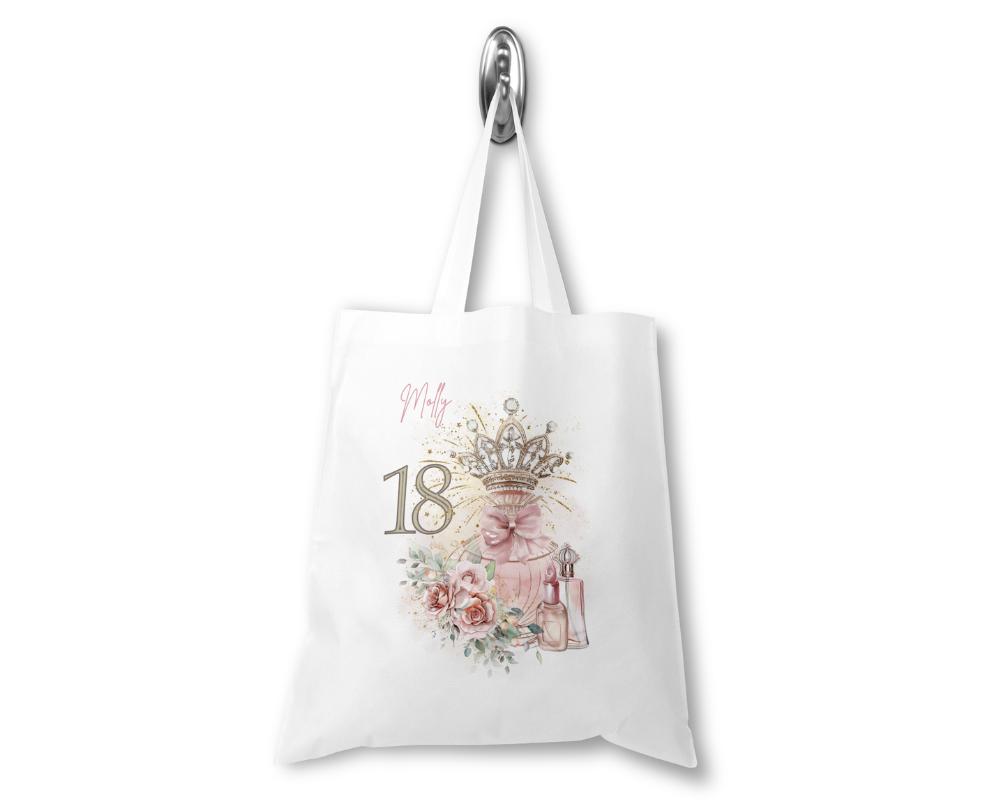 Personalised Tote Shopping Bag - 18th Birthday Crown Design