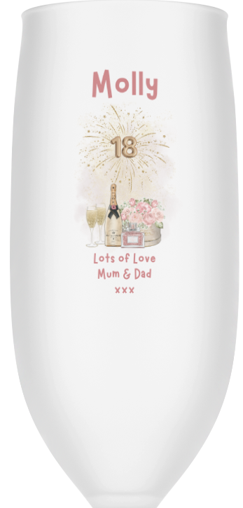 Personalised Flute Glass - 18th Birthday Champagne Design