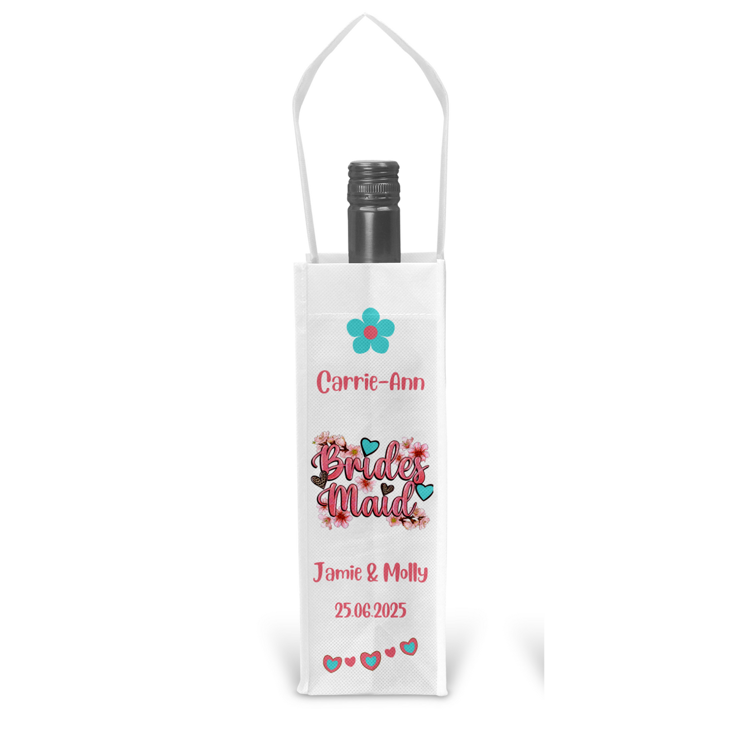 Personalised Bottle Gift Bag - Bridesmaid Wedding