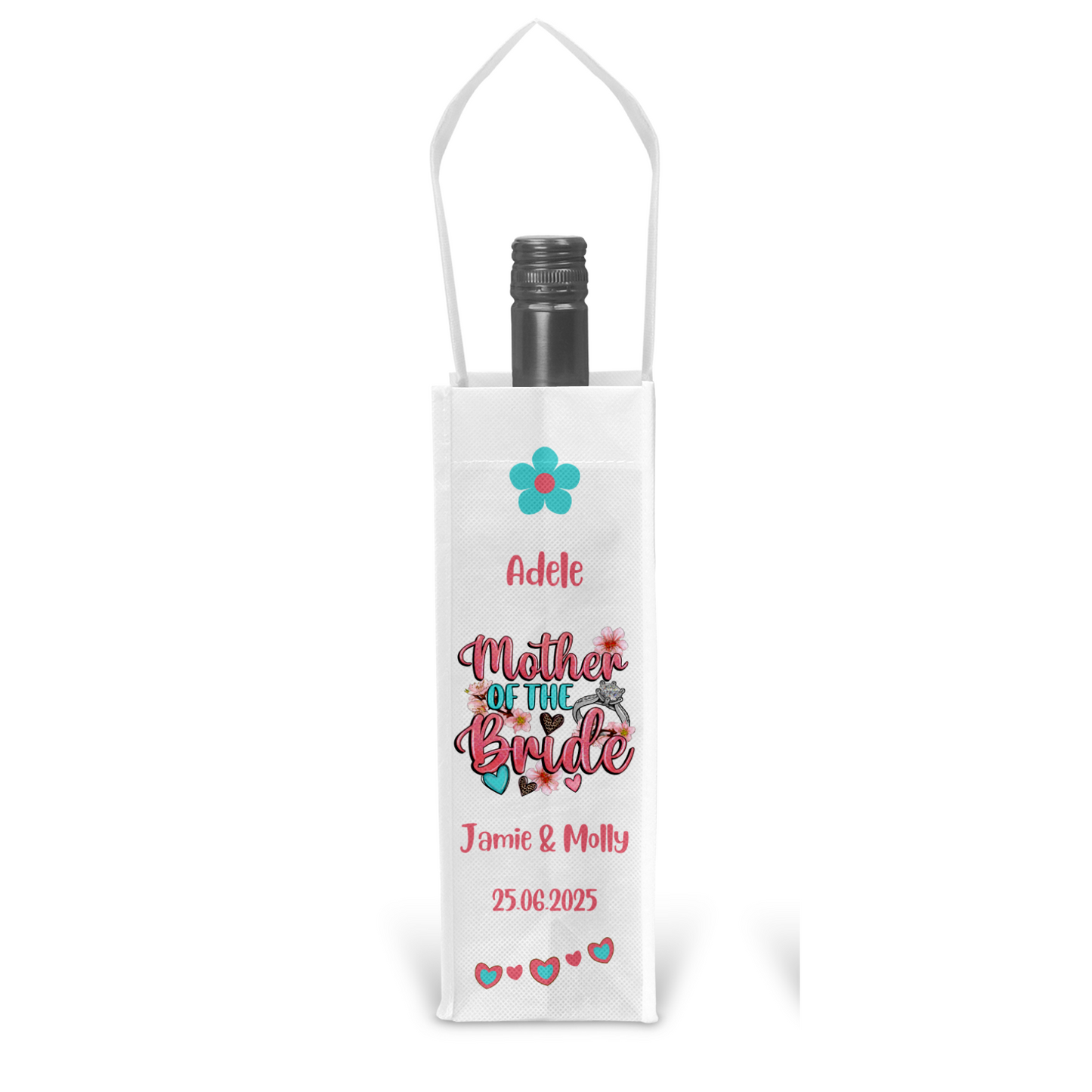 Personalised Bottle Gift Bag - Mother of the Bride Wedding Design