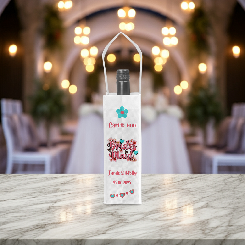 Personalised Bottle Gift Bag - Bridesmaid Wedding