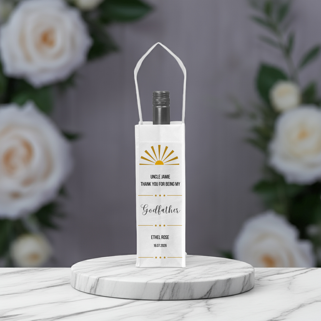 Personalised Bottle Gift Bag - Godfather Thank You