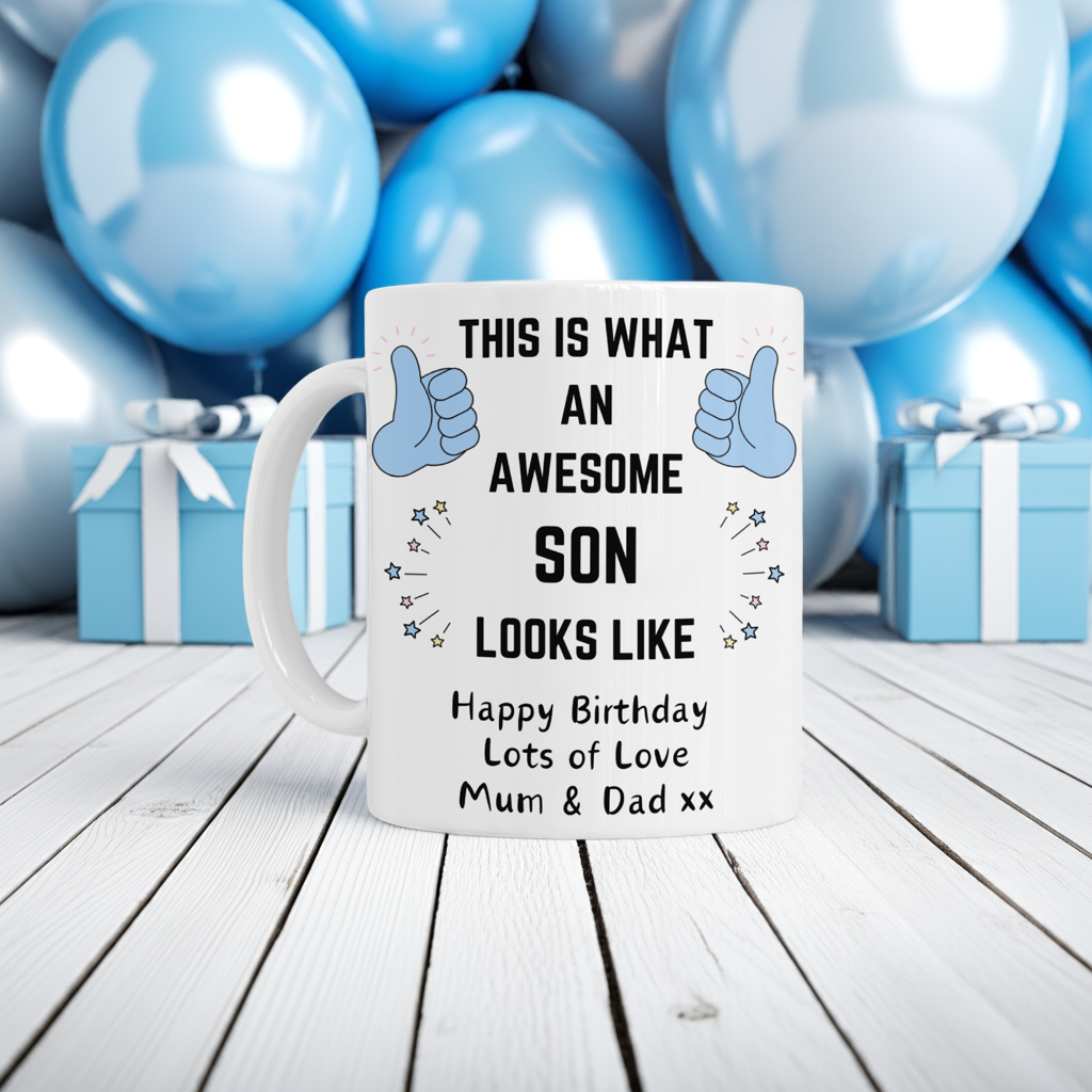 Personalised Mug - Awesome Blue Family Design
