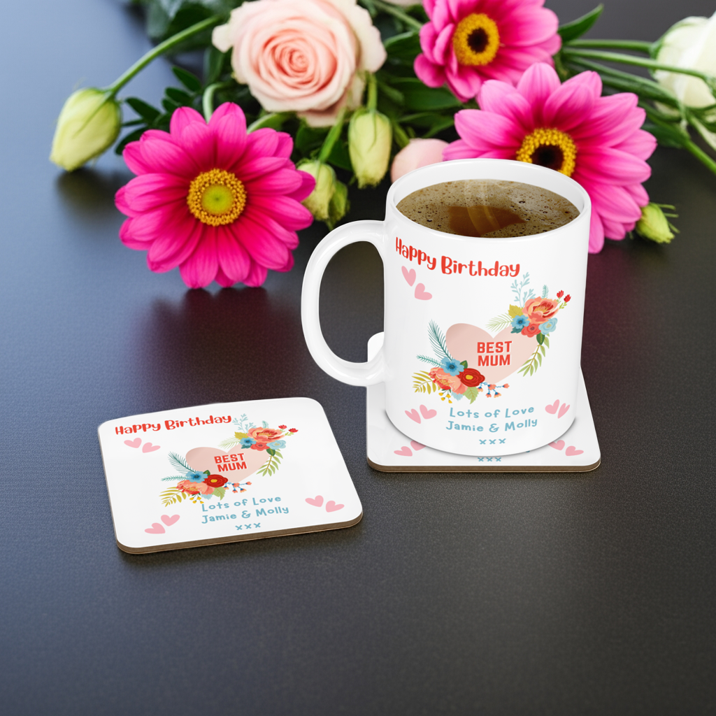 Personalised Mug & Coaster - Best Mum Design