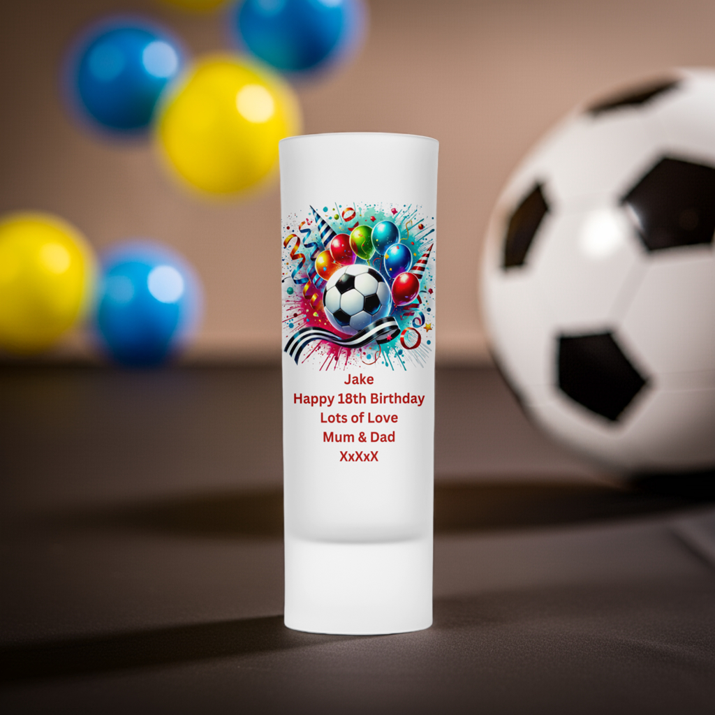 Personalised Shot Glass - Football Birthday