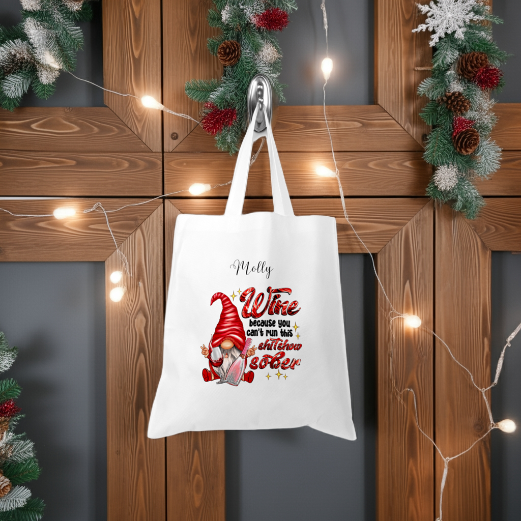 Personalised Tote Shopping Bag - Comical Wine Gonk Design