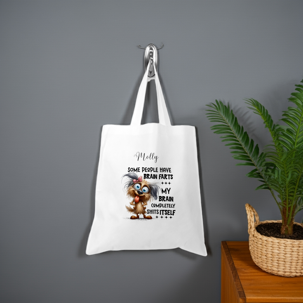 Personalised Tote Shopping Bag - Funny Brain Farts Design