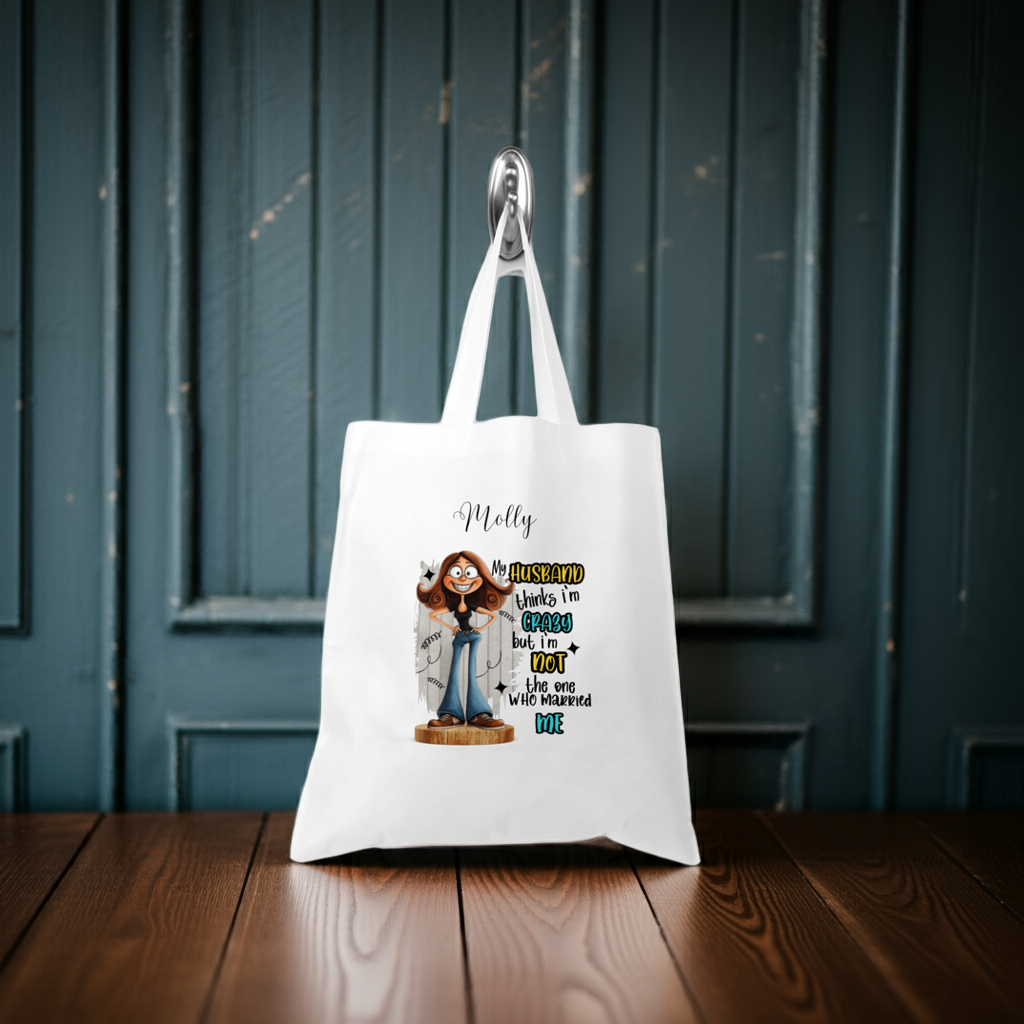 Personalised Tote Shopping Bag - Funny Husband Design