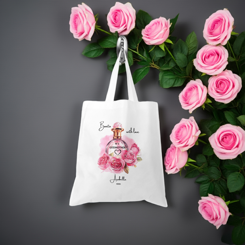 Personalised Tote Shopping Bag - Godmother Perfume Design