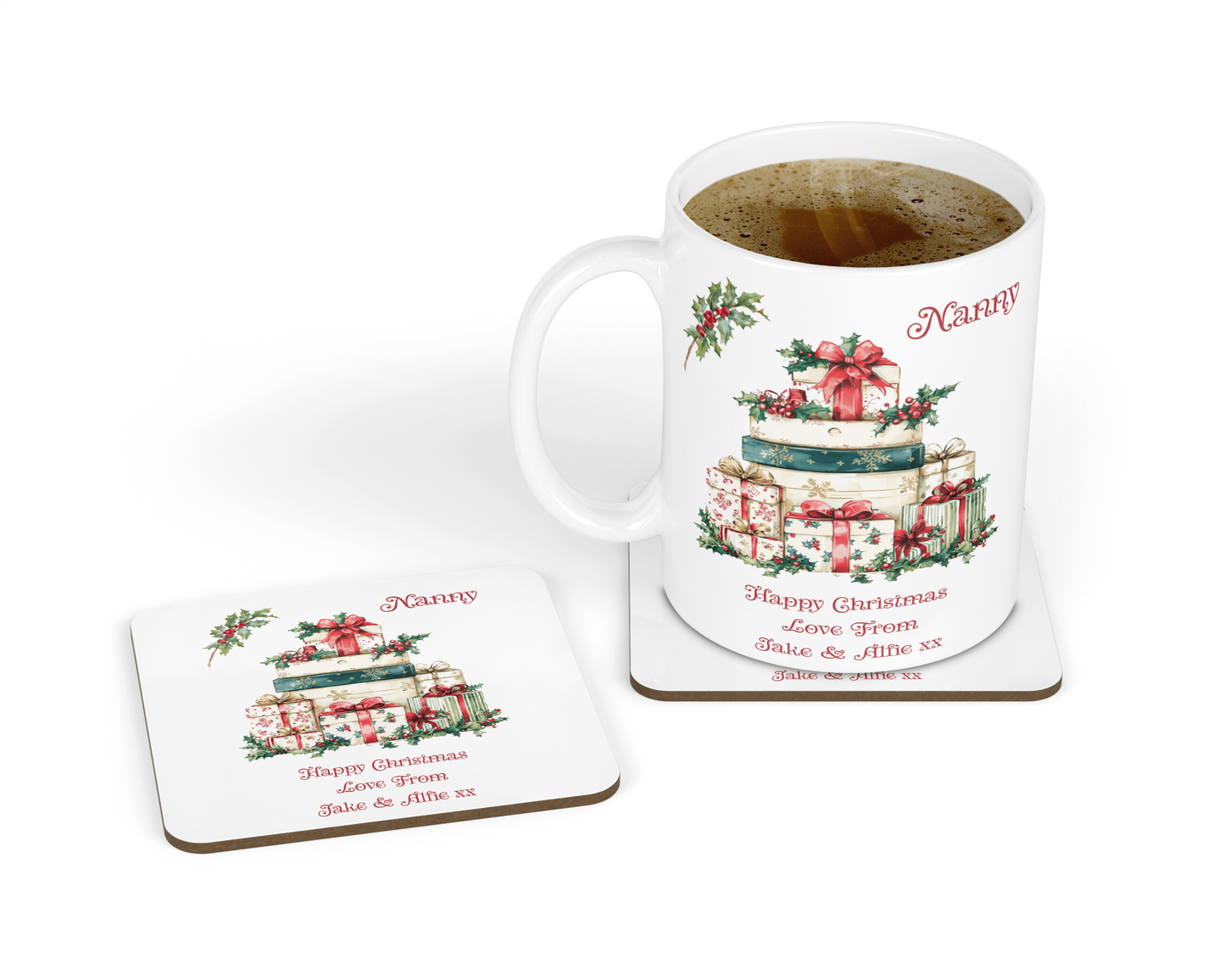 Personalised Mug & Coaster - Christmas Presents