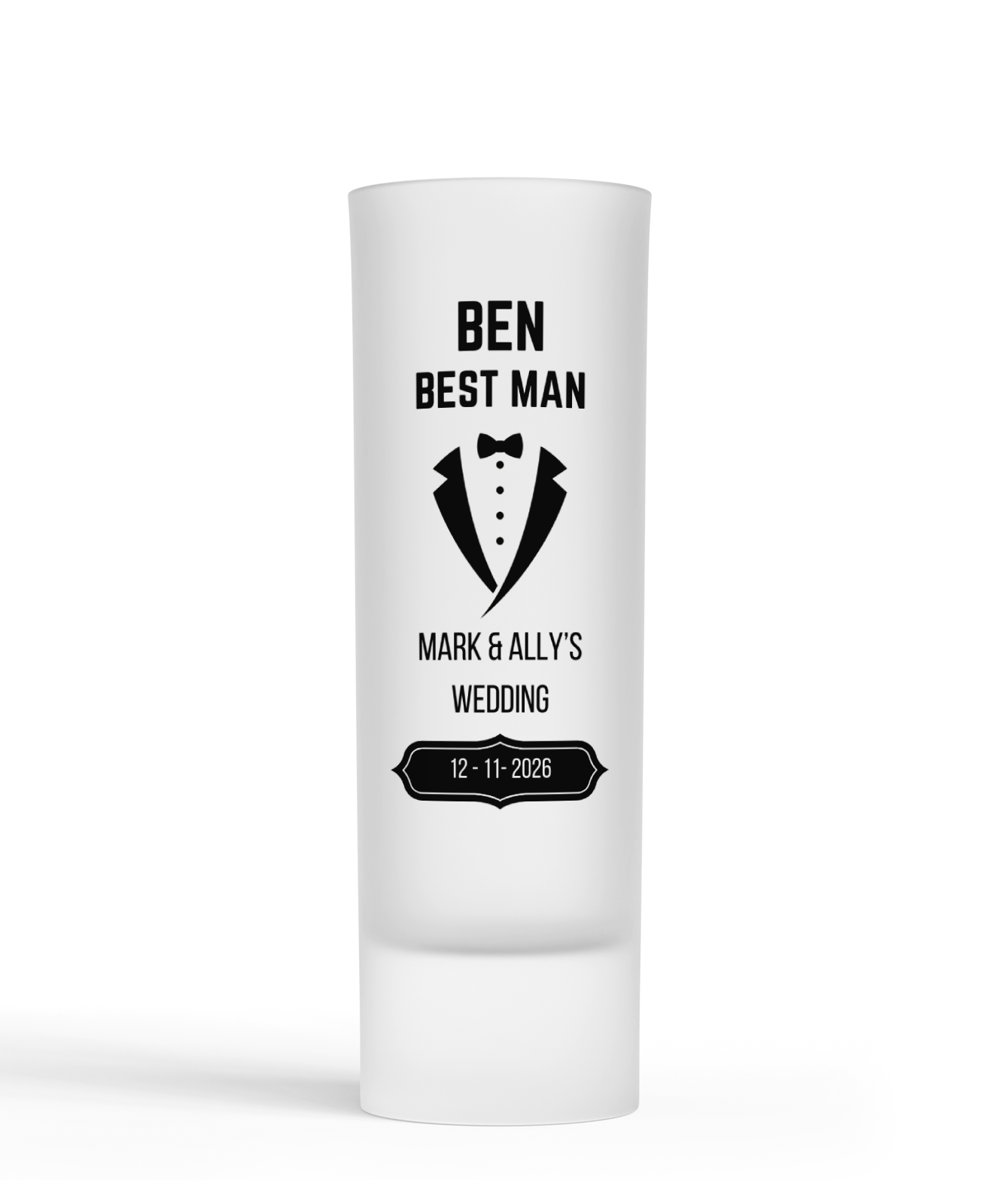 Personalised Shot Glass - Best Man Wedding Design