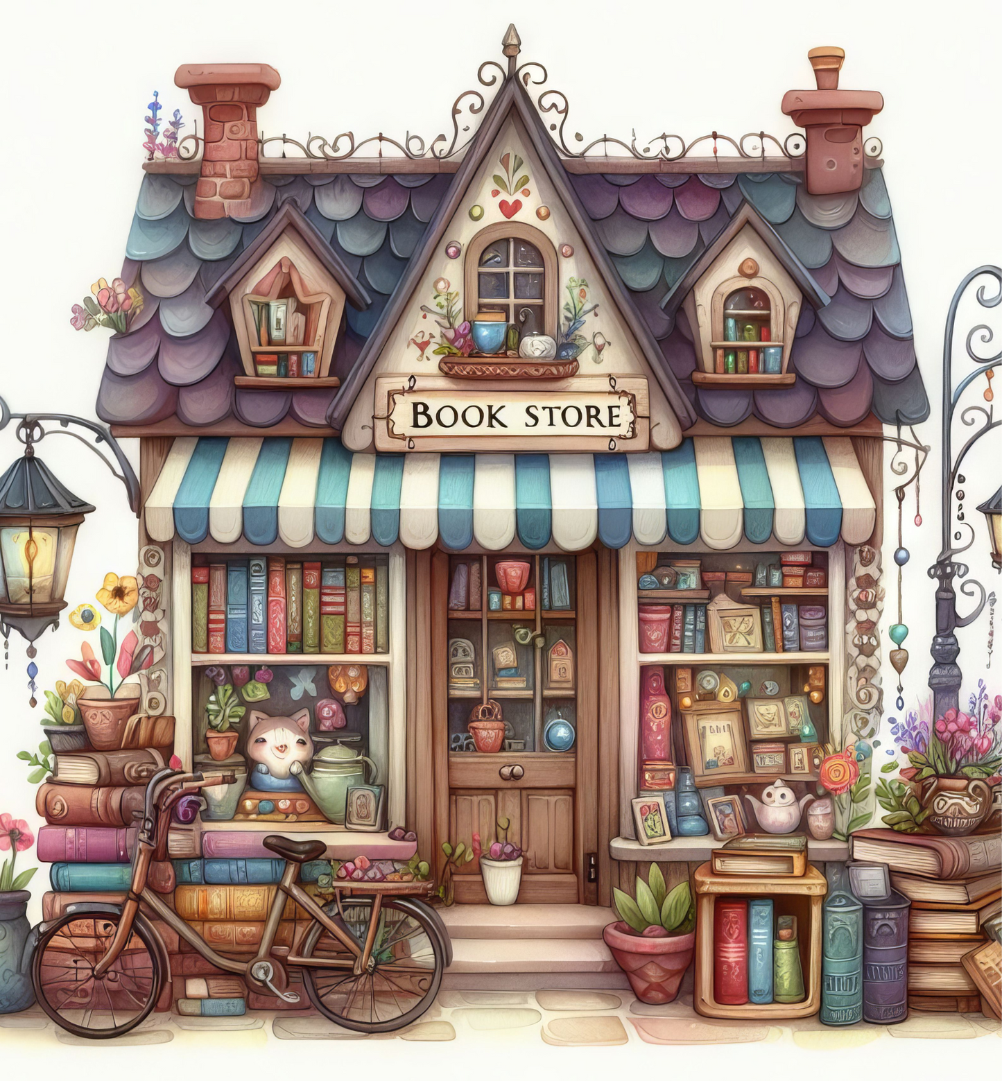 Personalised Tote Shopping Bag - Book Shop