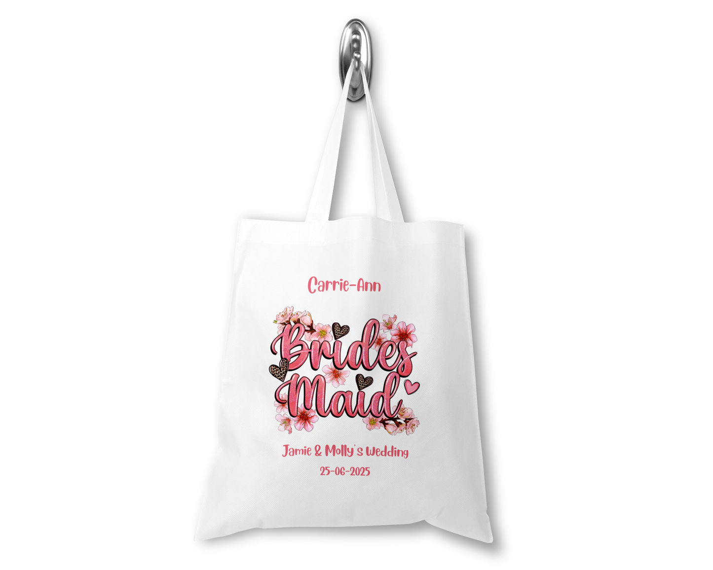 Personalised Tote Shopping Bag - Bridesmaid Wedding Design