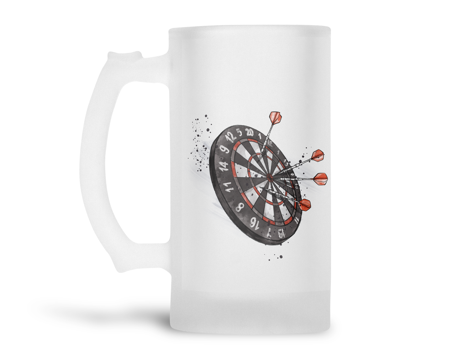 Personalised Frosted Glass Tankard (0.8 Pint) - Darts Design