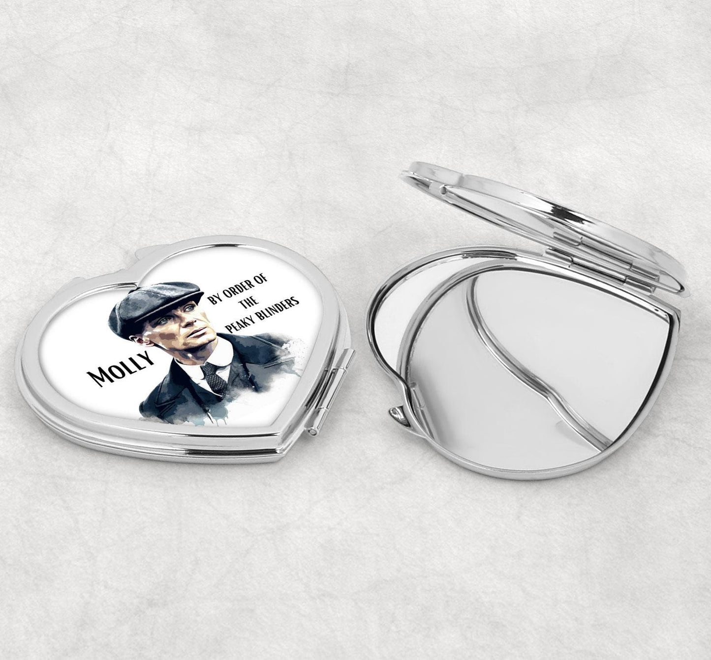 Personalised Heart Compact Mirror - Cillian Murphy Peaky Blinders