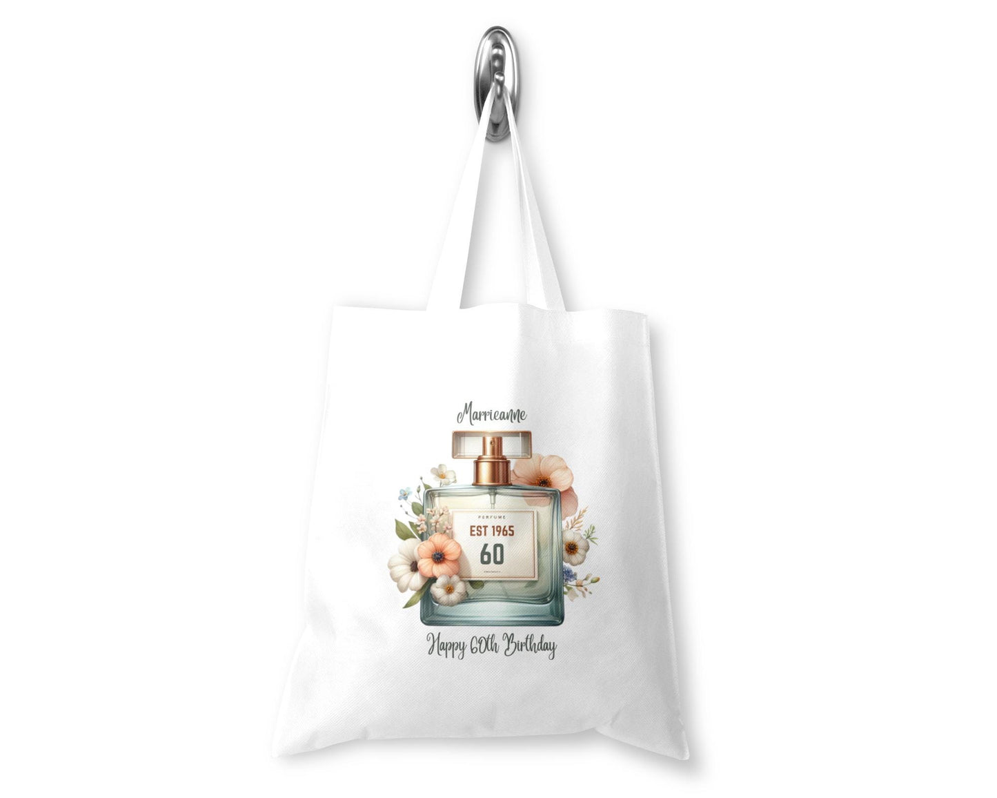Personalised Tote Shopping Bag - Birthday Perfume Design