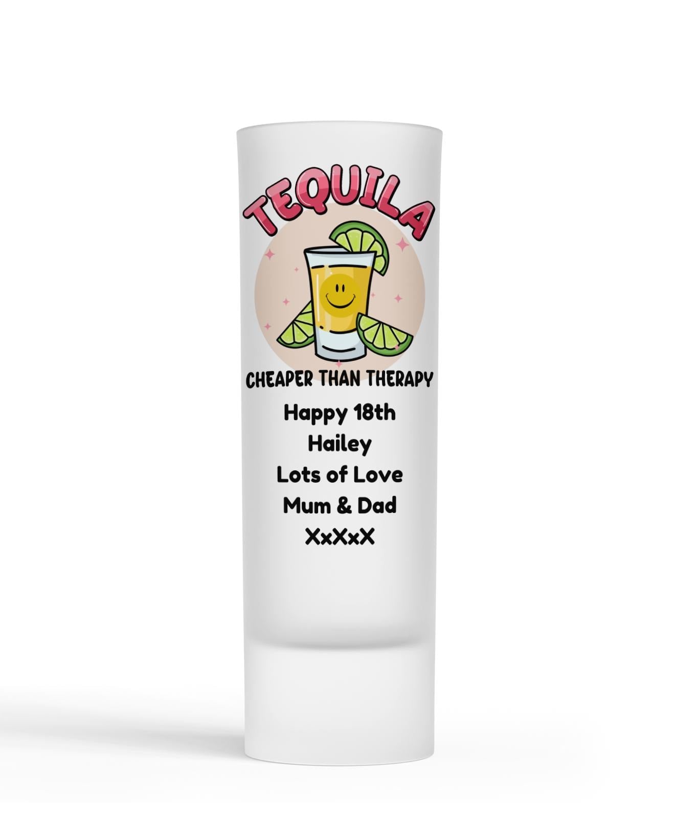 Personalised Shot Glass - Tequila Therapy