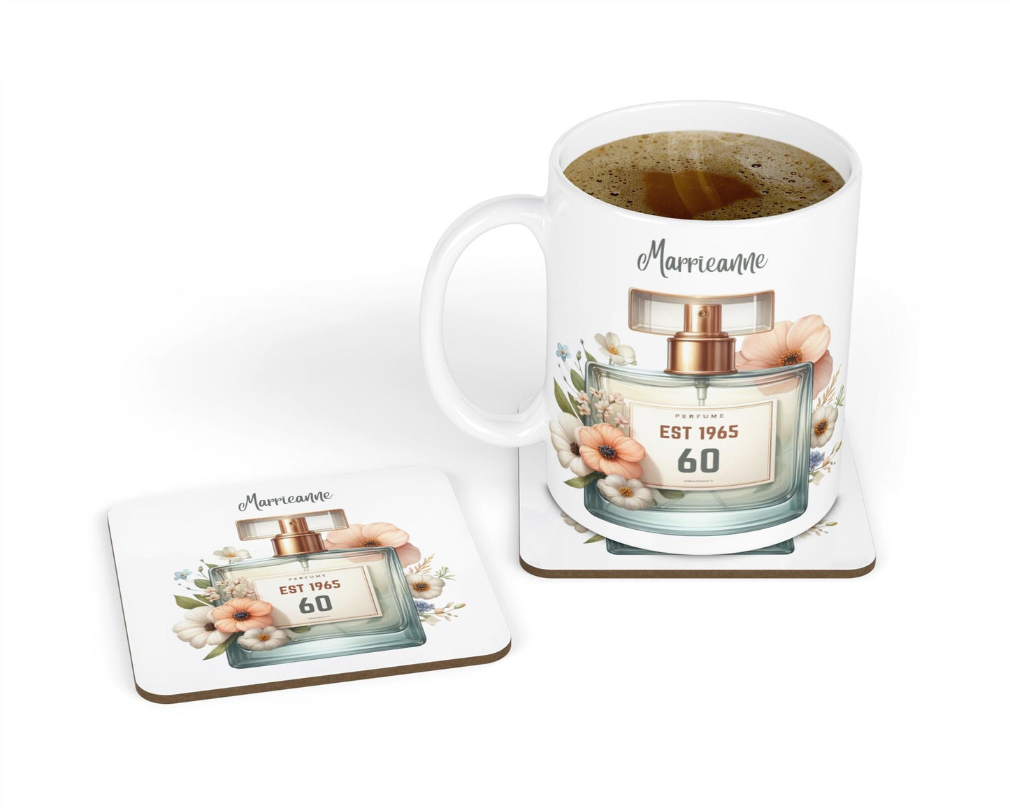 Personalised Mug & Coaster - Birthday Perfume
