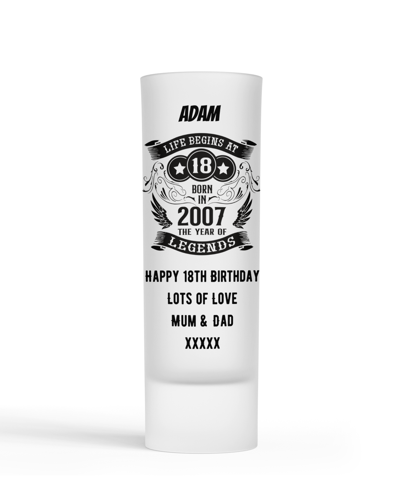 Personalised Shot Glass - 18th Birthday