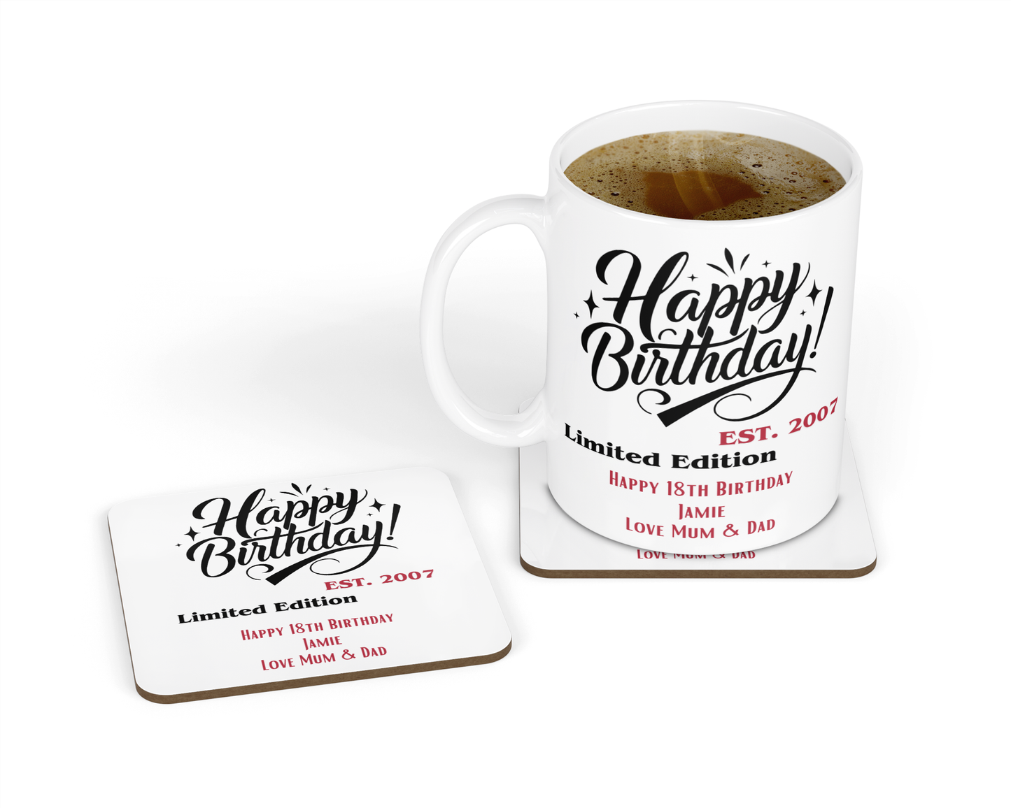 Personalised Mug & Coaster - Birthday Limited Edition