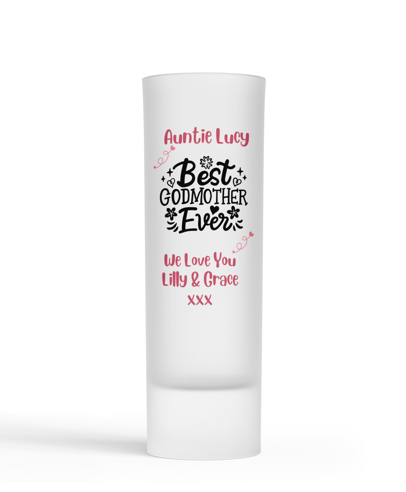 Personalised Shot Glass - Best Godmother Design