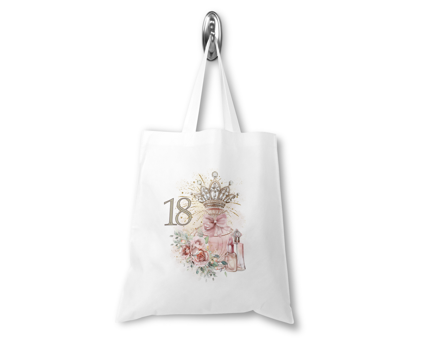 Personalised Tote Shopping Bag - 18th Birthday Crown Design