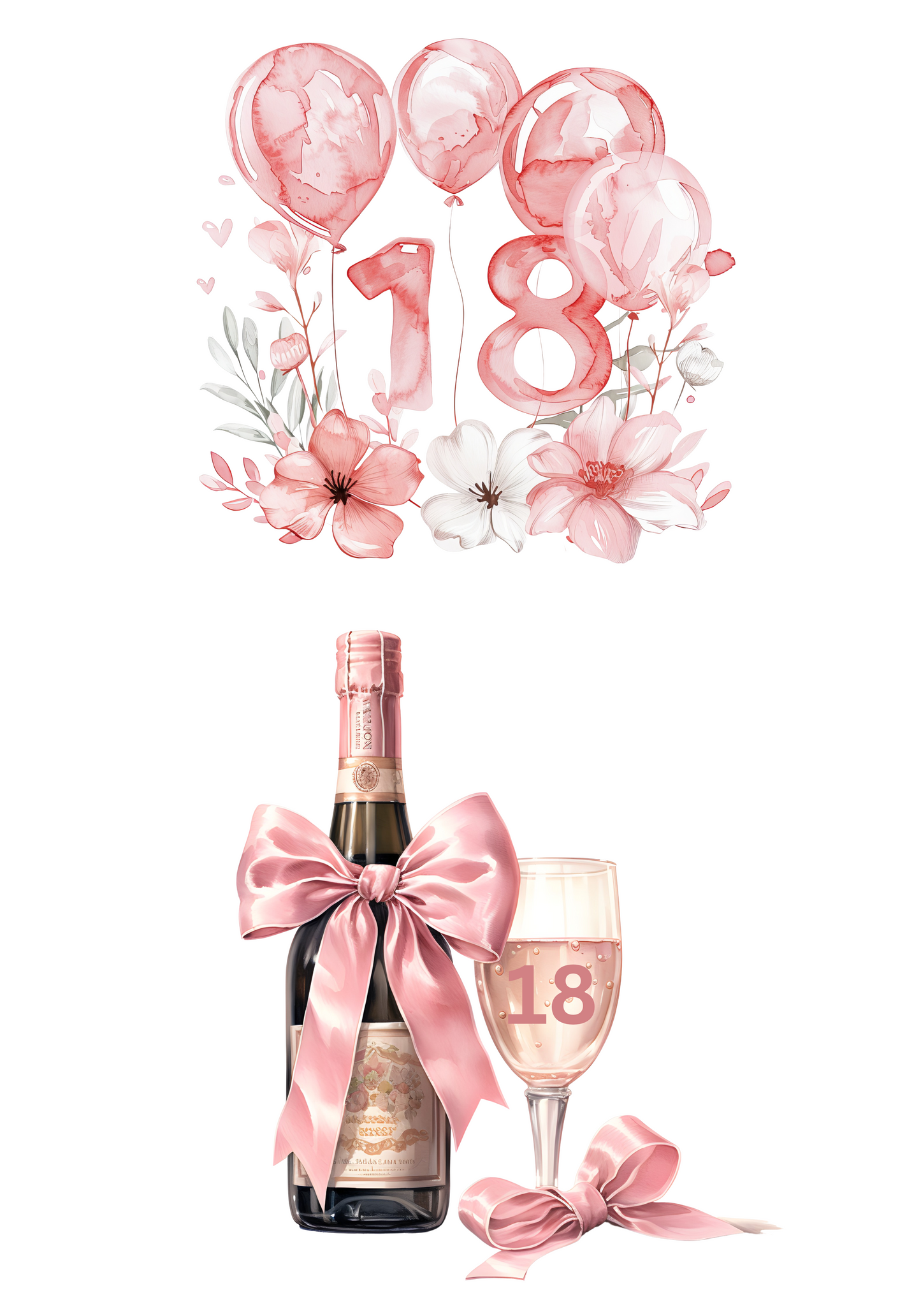 Personalised Tote Shopping Bag - 18th Birthday Pink Balloons Design