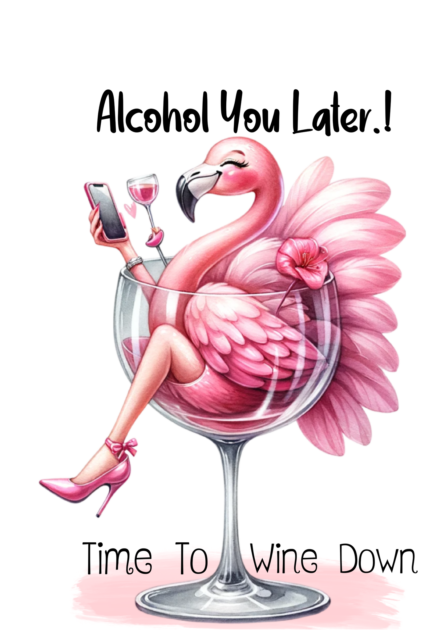 Personalised Tote Shopping Bag - Flamingo Wine Design