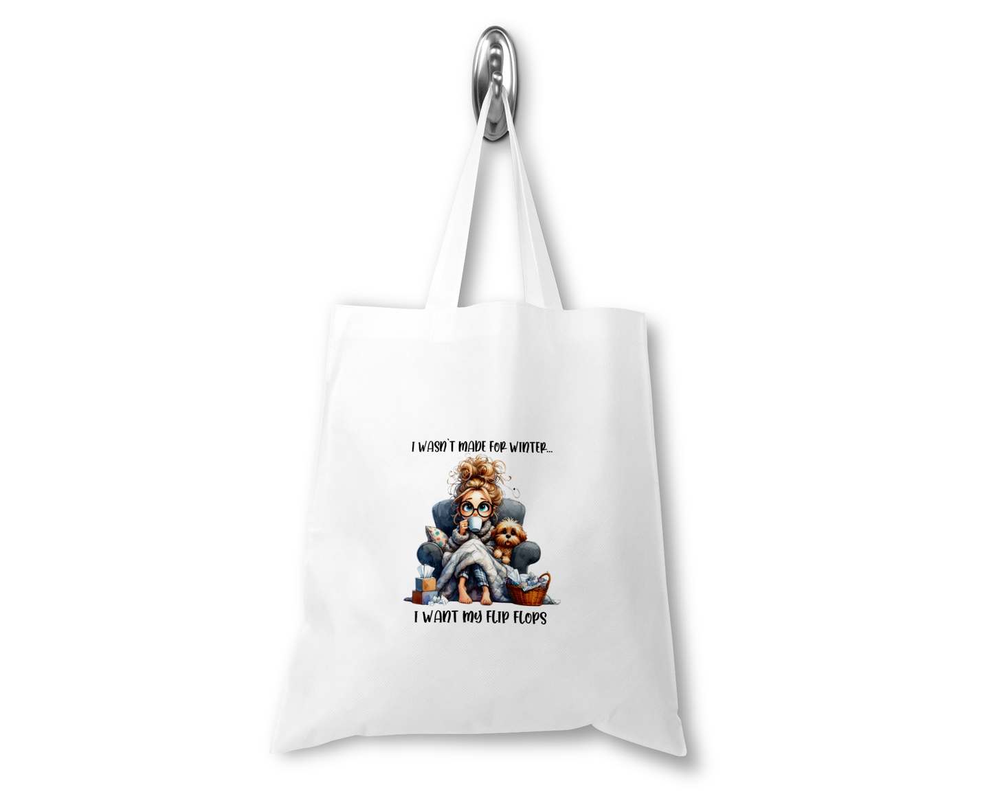 Personalised Tote Shopping Bag - Funny Flip Flops Design