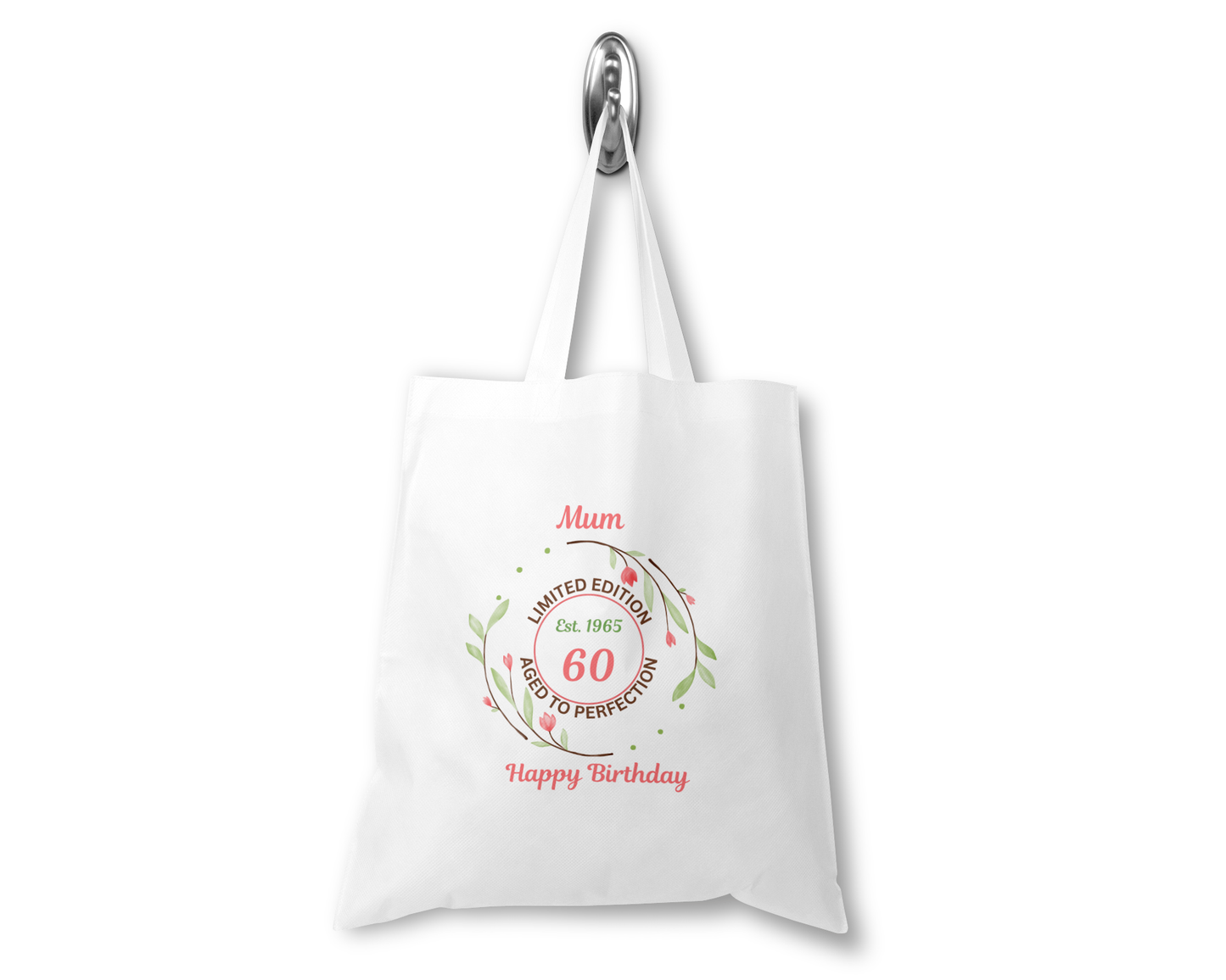 Personalised Tote Shopping Bag - Birthday Limited Edition Floral Design