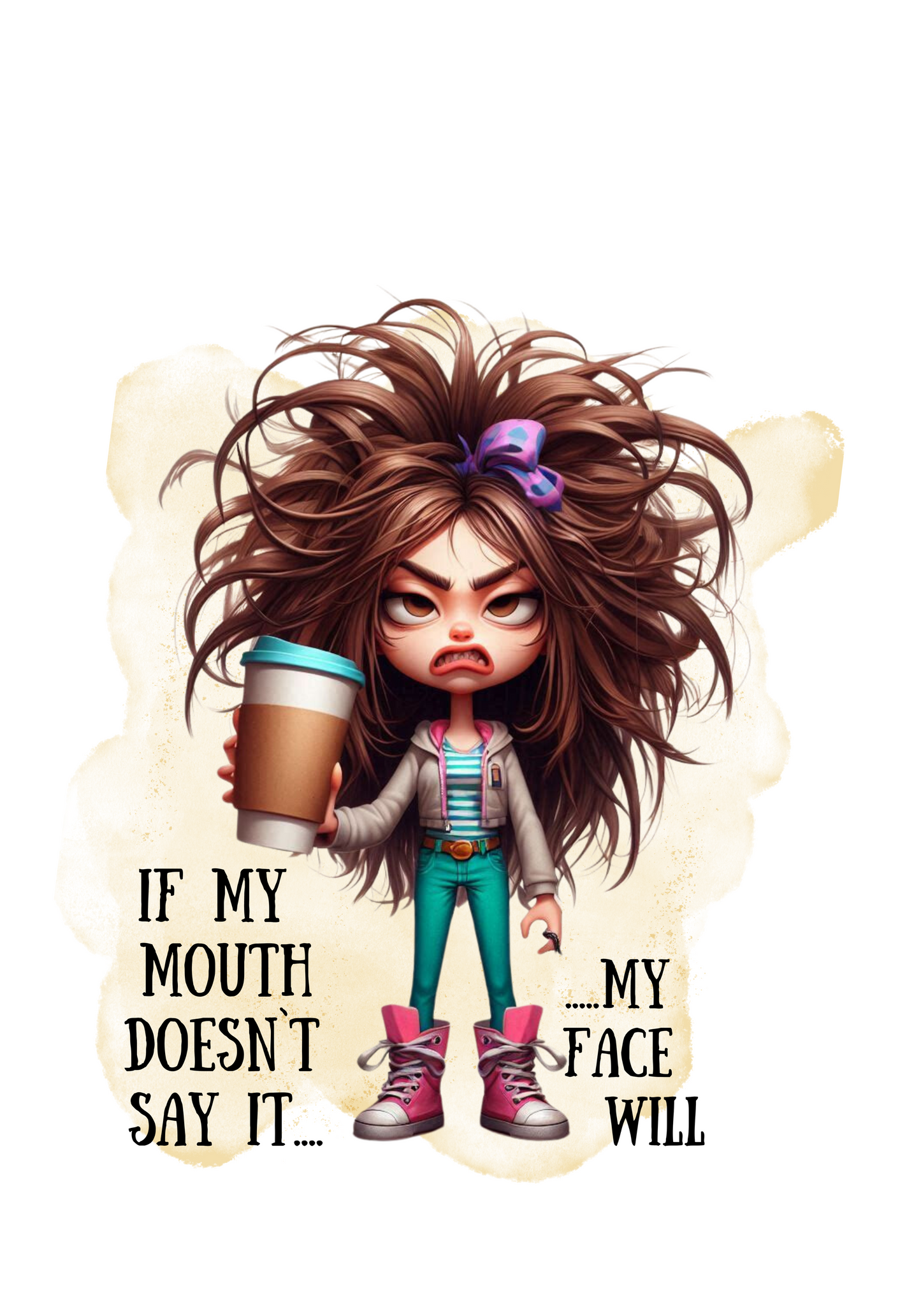 Personalised Tote Shopping Bag - Funny Mouth/Face Design