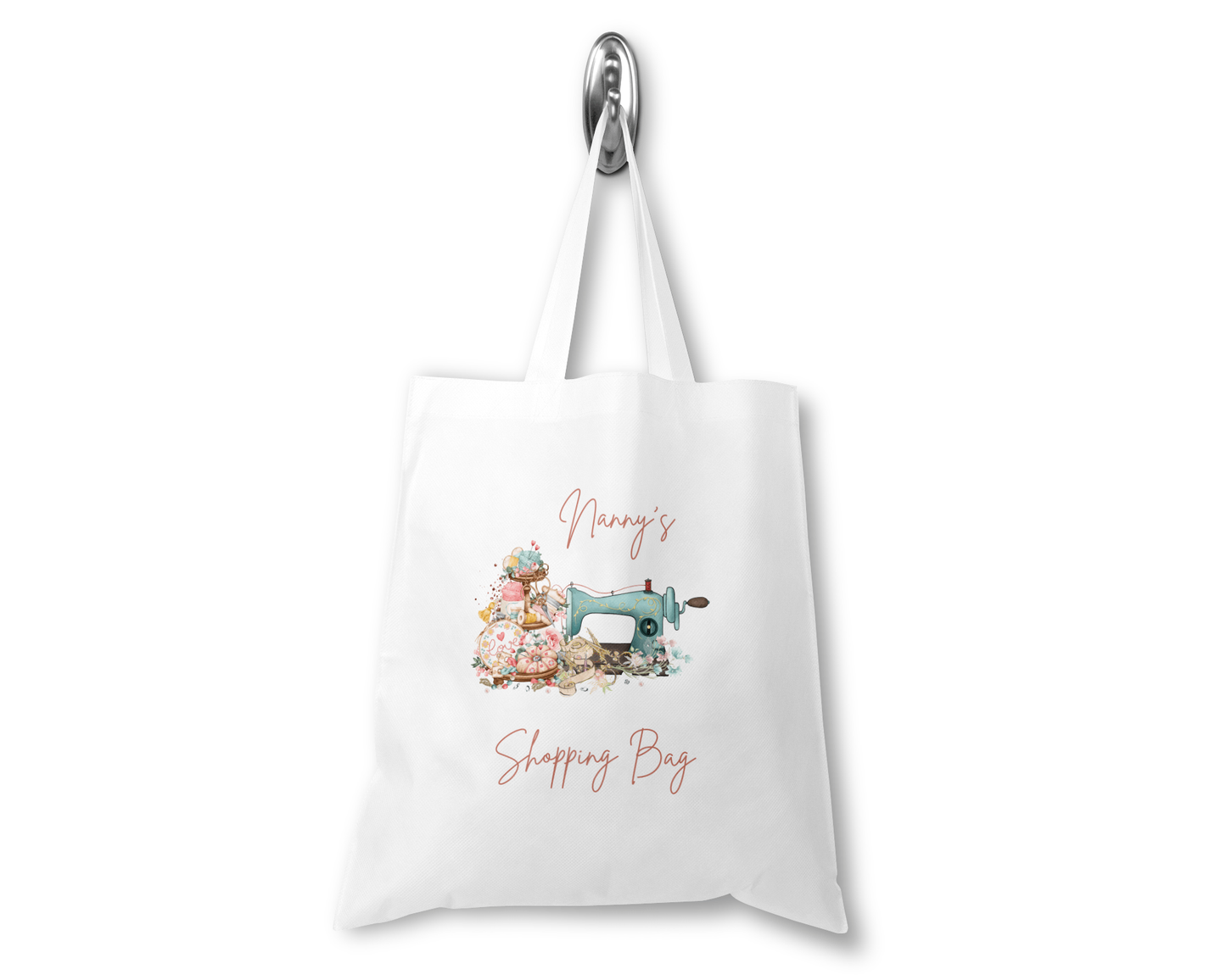Personalised Tote Shopping Bag - Sewing Machine Design