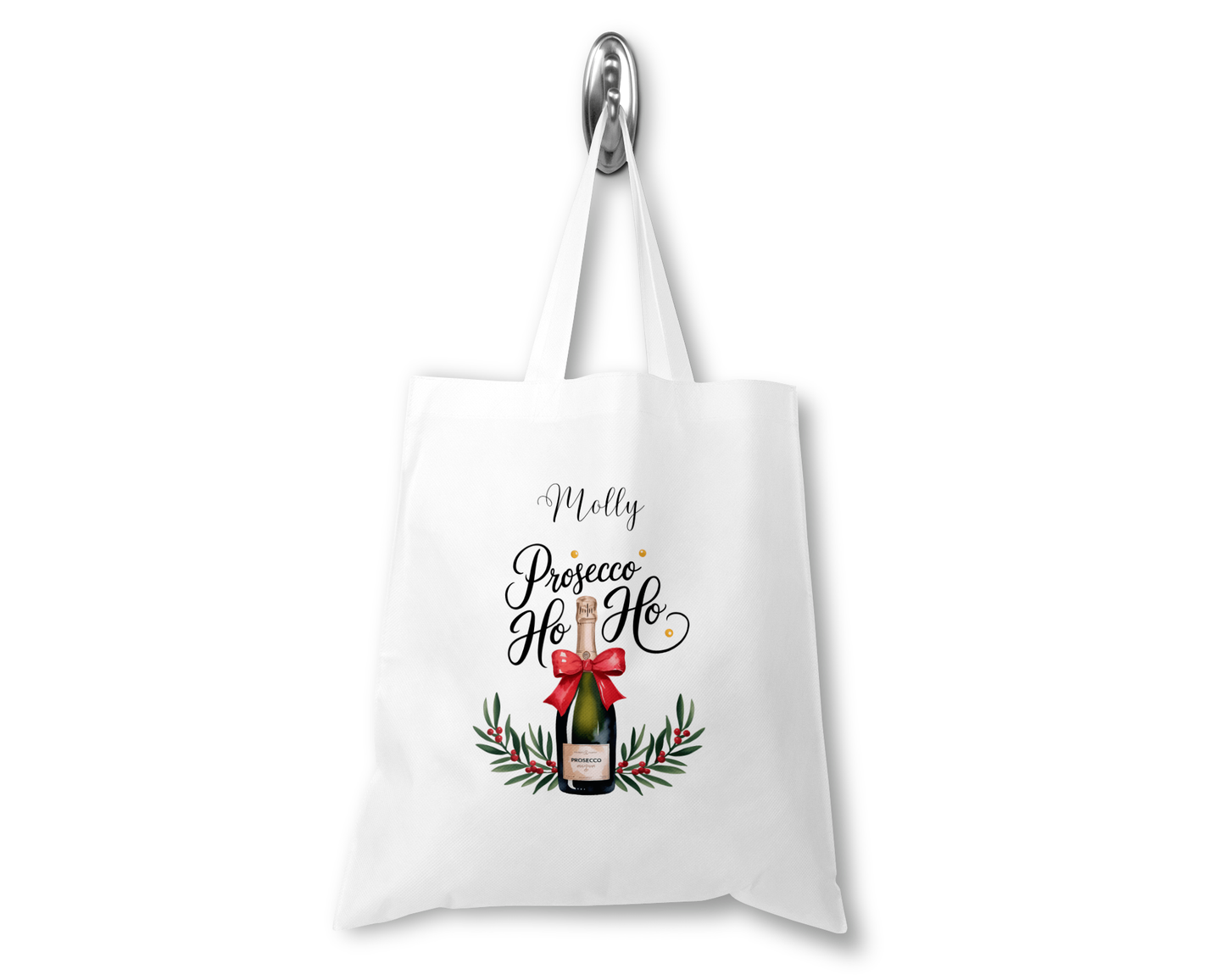 Personalised Tote Shopping Bag - Christmas Prosecco