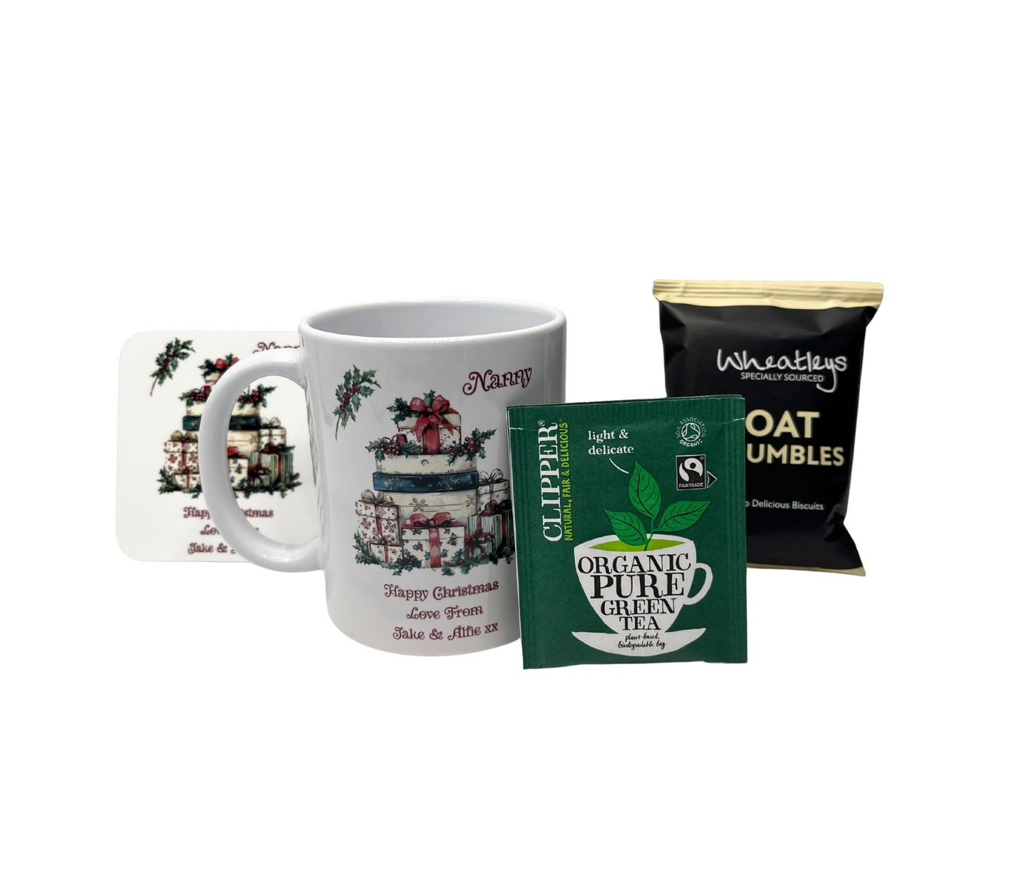 Personalised Christmas Presents Design Mug & Coaster Gift Pack