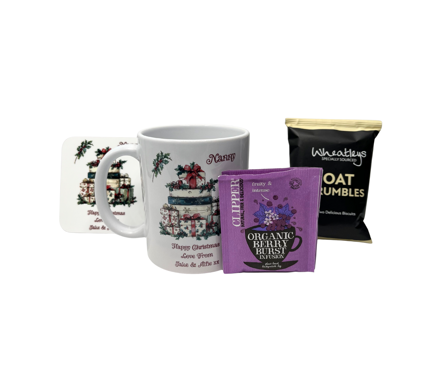Personalised Christmas Presents Design Mug & Coaster Gift Pack
