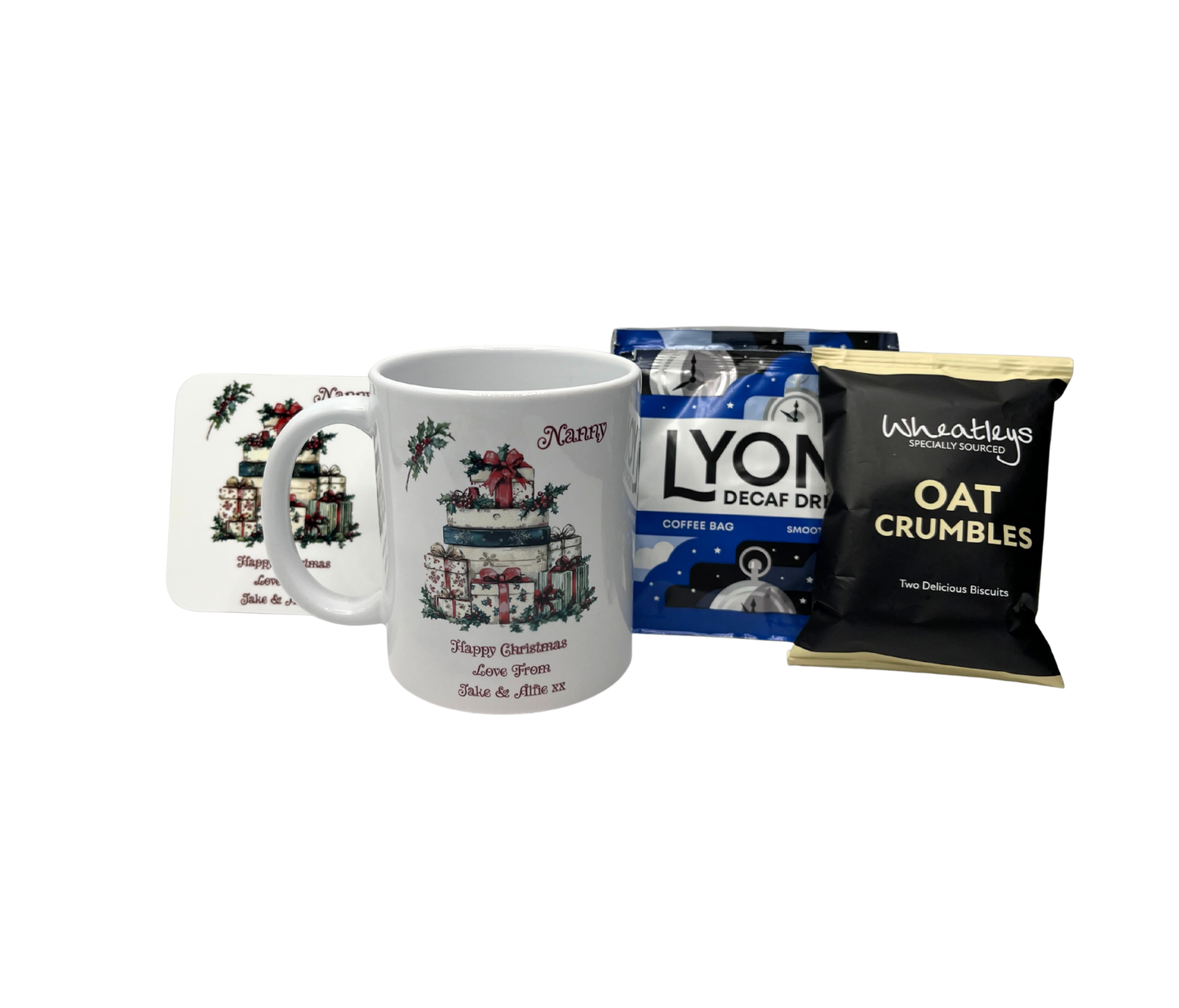 Personalised Christmas Presents Design Mug & Coaster Gift Pack
