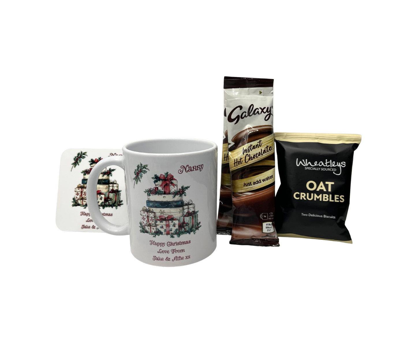 Personalised Christmas Presents Design Mug & Coaster Gift Pack
