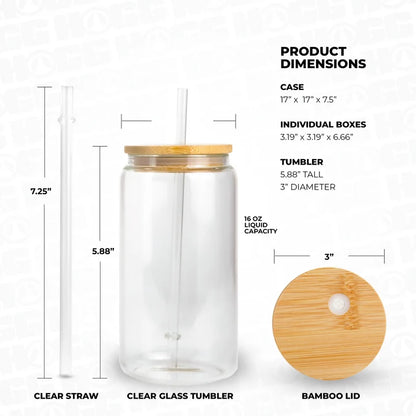 Personalised Clear Glass Tumbler with Lid & Straw - Irn Bru Design