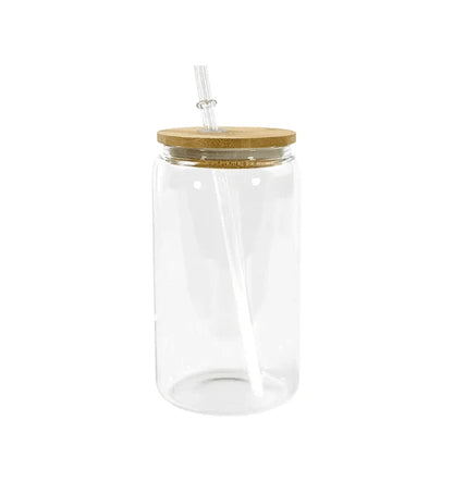Personalised Clear Glass Tumbler with Lid & Straw - Irn Bru Design