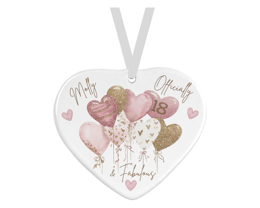 Personalised Ceramic Heart - Officially Fabulous Birthday Design