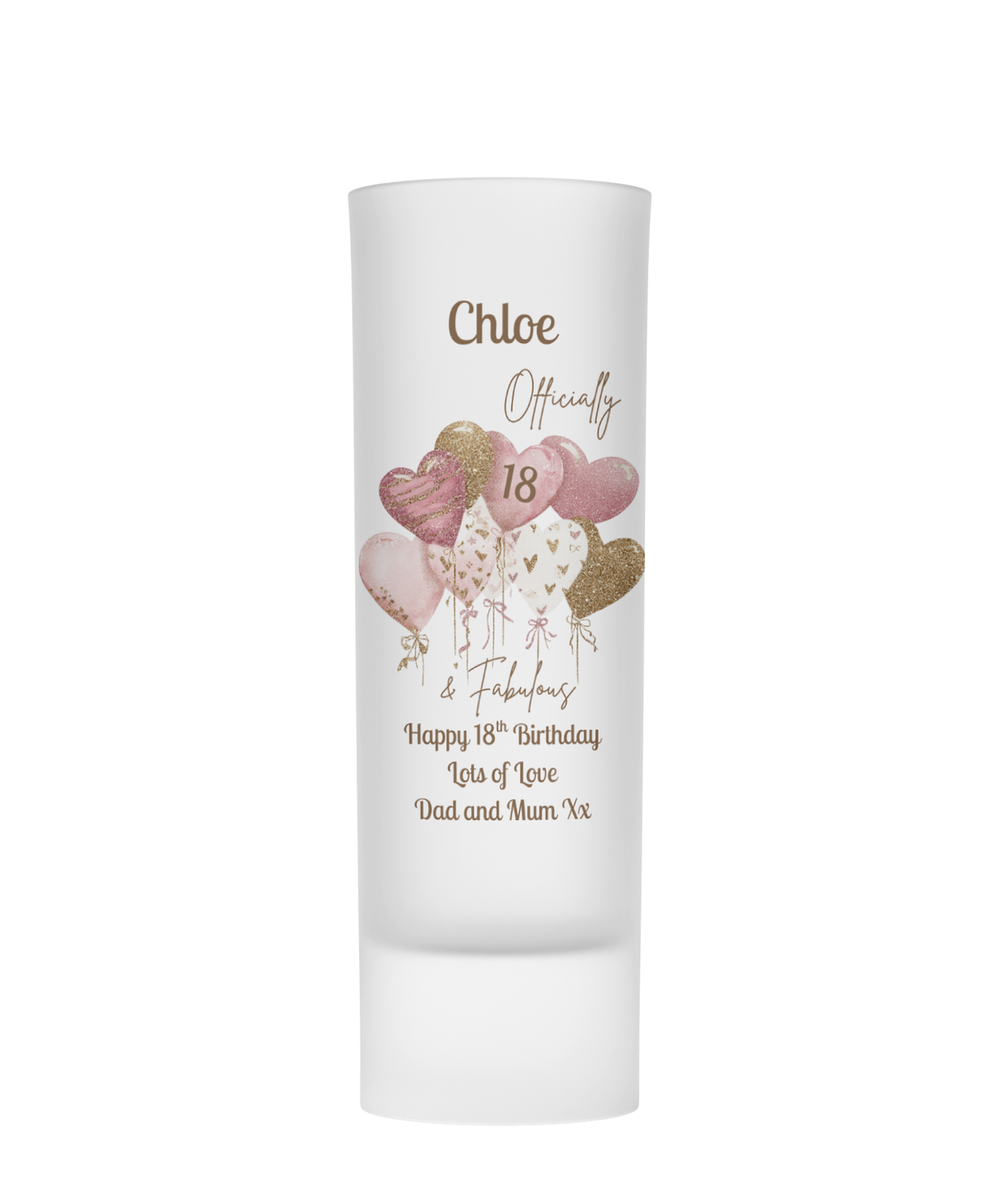 Personalised Shot Glass - Officially & Fabulous Birthday Design