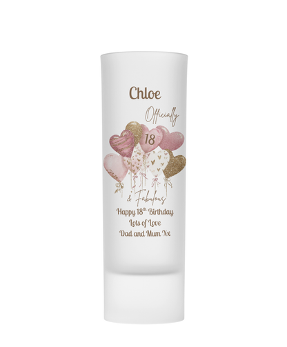 Personalised Shot Glass - Officially & Fabulous Birthday Design