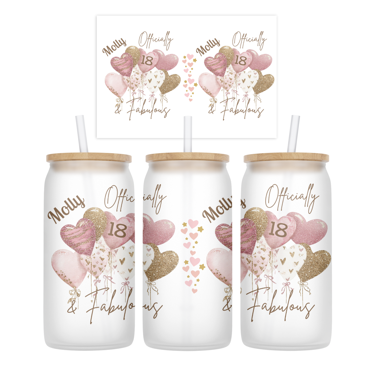 Personalised Frosted Glass Tumbler - Officially Fabulous Birthday Design