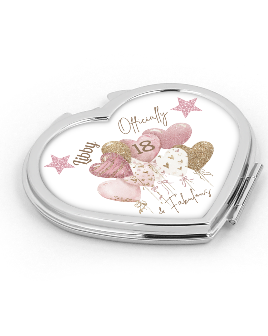 Personalised 18th Birthday Compact Mirror - Officially 18 & Fabulous