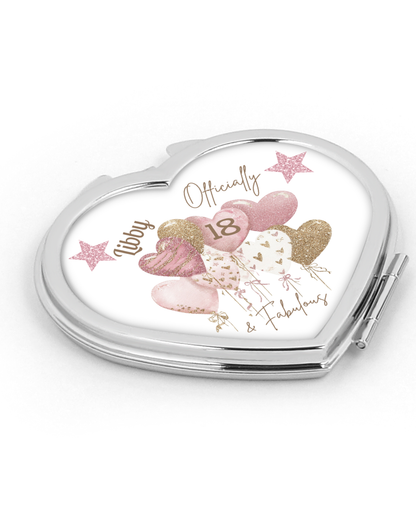Personalised 18th Birthday Compact Mirror - Officially 18 & Fabulous