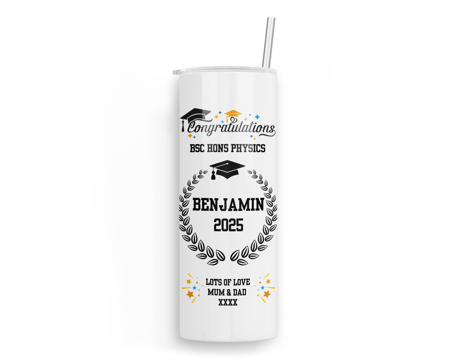 Personalised Insulated Tumbler Travel Bottle - Graduation