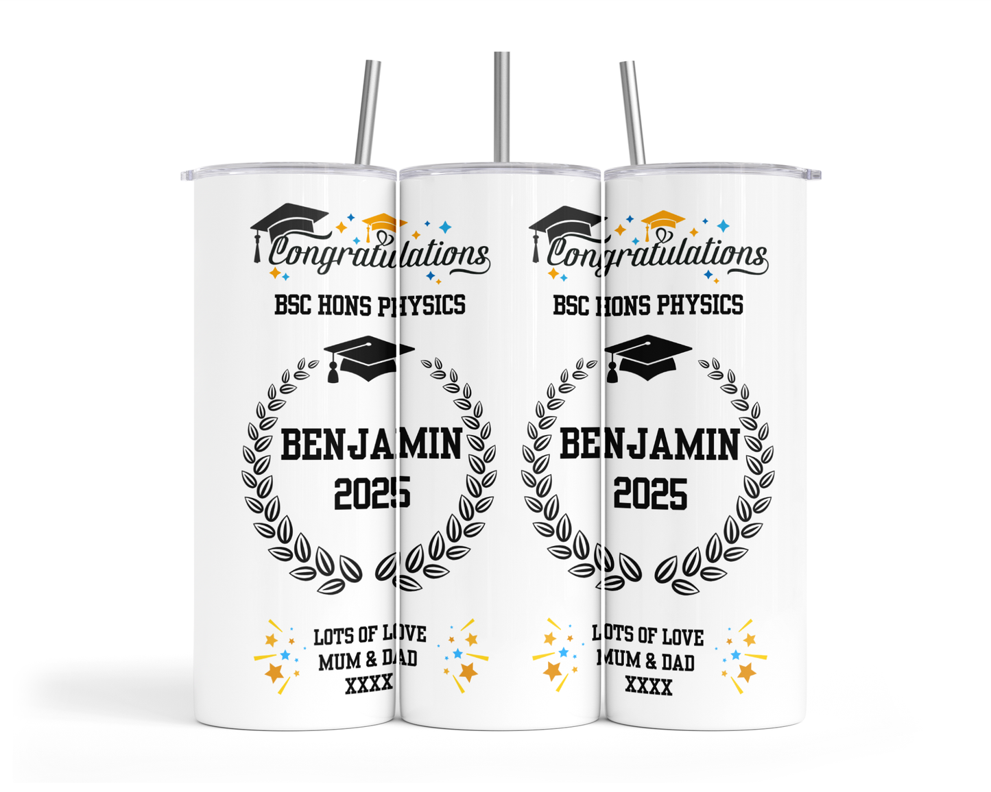 Personalised Insulated Tumbler Travel Bottle - Graduation