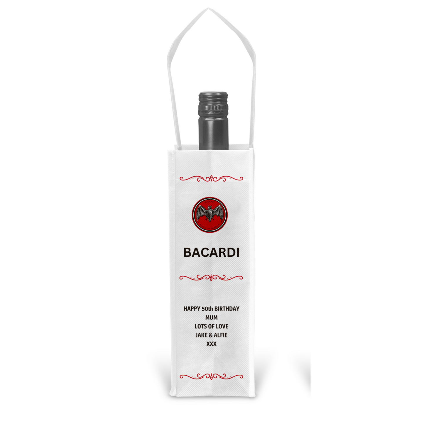 Personalised Bottle Gift Bag - Bacardi Design
