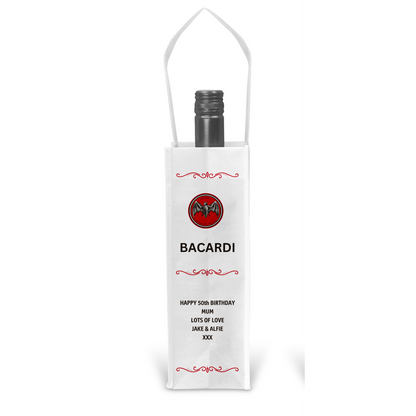 Personalised Bottle Gift Bag - Bacardi Design