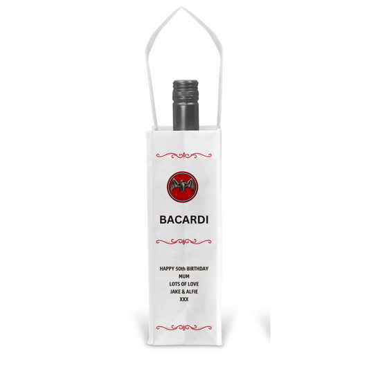 Personalised Bottle Gift Bag - Bacardi Design